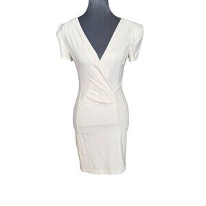 Rubber Ducky White Short Sleeve Wrap Dress Large